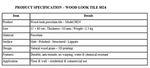 Carrelage en porcelaine imitation bois 1580 cm, carrelage mural moderne pour supermarché, hall et villa, motif grain de bois 8824 - Product Image 4