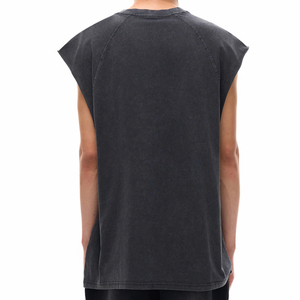 เสื้อยืดโอเวอร์ไซส์ แขนกุด ผ้าคอตตอนเจอร์ซีย์ 180 GSM สไตล์วินเทจ ลุคเม้าส์ลีส รับสกรีนโลโก้ เสื้อผ้าสตรีทแวร์ ผู้ชาย - Product Image 3