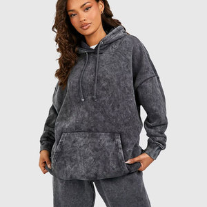 Star Crystal Enterprises Sweat à capuche oversize pour femme, style urbain, 450 GSM, délavé à l'acide, coupe classique, pull décontracté, sweat à capuche tendance - Product Image 2