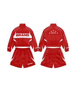 Windbreaker Hooded Solid Tracksuit Dropshoulder Fit Polyester/Nylon <b>Jacket</b> and <b>Short</b> Set Waterproof Unisex - Product Image 3