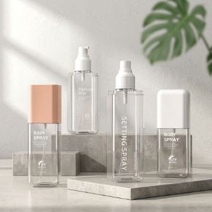 Flat Shoulder PET Plastic <b>Bottle</b> 150ml <b>200ml</b> 250ml Colorful With Mist Spray And Lotion Pump For Cosmetic Packaging Wholesale - Product Image 4