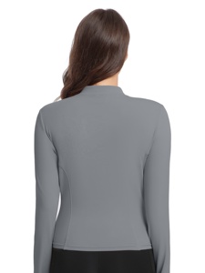 2026 Women Long Sleeve Fitness Training Jacket Breathable Stretch Activewear For Gym Running Workout Yoga <b>Pilates</b> - Product Image 4