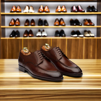 Chaussures de Ville Élégantes à Bout Ouvert pour Hommes, Confortables, Souples, en Cuir Véritable, Toutes Saisons