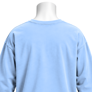 Camiseta Oversize de Manga Larga de Algodón Azul Bebé con Efecto Lavado Vintage, Hombros Caídos, Estilo Casual Urbano, Top Holgado - Product Image 4
