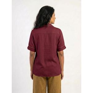 Chemise classique décontractée pour femme avec coutures durables et coupe régulière confortable – Achetez directement auprès du fournisseur - Product Image 4
