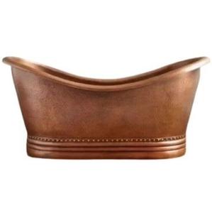 Bañera de Cobre Antigua con Acabado Pátinado, Bañera Independiente de Cobre con Tapa Enrollable, Bañera de Cobre con Acabado Antiguo - Product Image 3