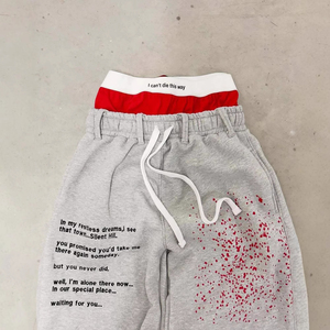 Pantalones de pana de pierna ancha de dos piezas con estampado de grafiti de doble capa, estilo hip hop, streetwear unisex para parejas, novedad 2026 - Product Image 3