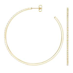 Aretes de Aro con Moissanita de Corte Redondo para Mujer - Product Image 4