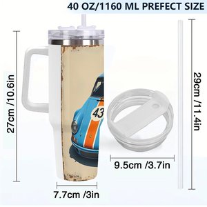 Stainless Steel Tumbler 40oz With Car Graphic Design For <b>Coffee</b> Or Tea - Product Image 4
