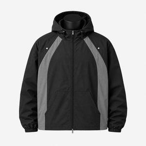Chaqueta Cortavientos con Capucha Personalizada para Hombre, Impermeable, Resistente al Viento, con Cierre Completo, Fabricante OEM ODM, Venta al Por Mayor - Product Image 1