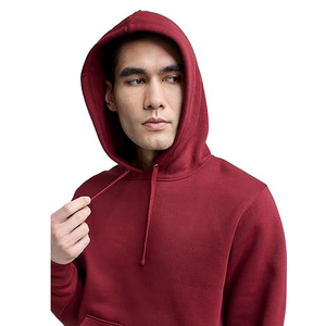 เสื้อฮู้ดดี้แบบสวมหัวทรงปกติ น้ำหนัก 370 กรัม ผลิตตามแบบ ODM สีเบอร์กันดี พร้อมโลโก้ด้านหน้า สำหรับผู้ชายและผู้หญิง ผลิตจากผ้าฝ้ายฟลีซคุณภาพพรีเมียม เป็นมิตรต่อสิ่งแวดล้อม แห้งเร็ว - Product Image 3