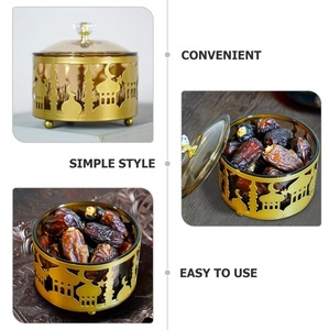 Tarro de dulces premium para Ramadán con tapa, caja contenedora de aperitivos Eid Mubarak, cuenco para almacenar azúcar, bandeja para fiestas de Ramadán, plato árabe para cocina y alimentos. - Product Image 1
