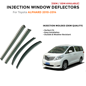 แผ่นบังลมหน้าต่างแบบฉีดขึ้นรูปสำหรับ Toyota Alphard 2010-2014 ผลิตจากพลาสติก PC ป้องกันสภาพอากาศ ติดตั้งง่าย ทนทาน กันฝน - Product Image 2