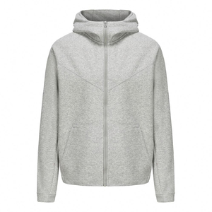 Top Quality Heavyweight Fleece Boxy Fit Zipper Hoodie Oversized Streetwear Custom Puff Print <b>Cropped</b> <b>Zip</b> <b>up</b> Hoodies Men - Product Image 5