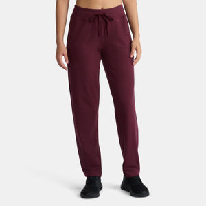 Pantalones Jogger de Punto Planos Color Borgoña para Mujer, Cintura Media, Cordón Ajustable, Corte Holgado, Largura al Tobillo, Casuales con Bolsillos - Product Image 2