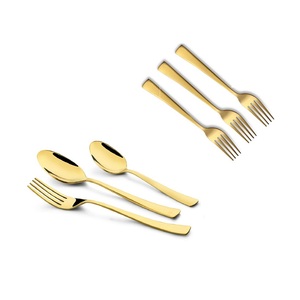 Ensemble de couverts élégants en acier inoxydable pour les fêtes, finition miroir, fourchette et cuillère durables, réutilisables - Product Image 1
