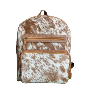 Mochila de cuero de vaca personalizable de alta calidad lona YKK cremallera Unisex multiusos 20-35L capacidad portátil bolsillo Haeron - Product Image 1