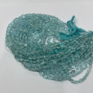 Perles de pierres précieuses d'aigue-marine naturelle bleu marine de haute qualité, forme ovale, perles d'aigue-marine lisses - Product Image 4