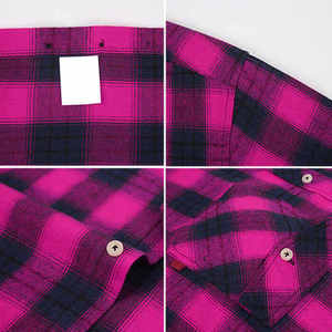 Men's Red Plaid Long Sleeve Casual <b>Shirt</b> Full Button Down <b>Collar</b> Flannel Fabric Breathable Autumn Wear - Product Image 2