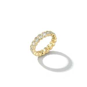 Diamond Wedding Band 4Carat Round Cut Lab Grown 2.4mm Wide Bezel Set Full Eternity <b>Stacking</b> Anniversary <b>Rings</b> 14K 18K Solid Gold - Product Image 1