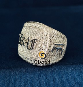 Men's Hip Hop Style <b>Ring</b> In 14K Solid Yellow Gold Full Iced Out VVS Round Moissanite Custom <b>Name</b> & Number Pinky <b>Ring</b> - Product Image 2