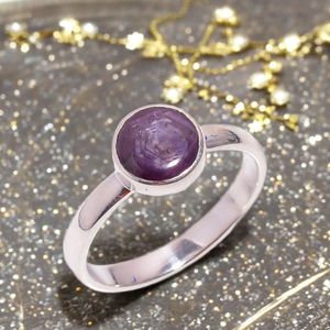 Bijoux de fête de mariage en argent de conception Unique faite à la main bague de pierres précieuses de style ethnique corindon rubis incrusté pour les enfants - Product Image 1