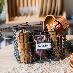 Stylish Vintage Eco-Friendly Heavy Duty Metal <b>Storage</b> <b>Basket</b> Multipurpose Home Closet Organizer - Product Image 2