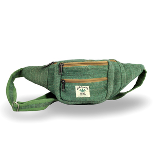 Sac de poitrine pour homme 100% chanvre, sac banane vert - Product Image 1