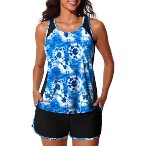 Maillot de bain pour femmes, ensemble tankini avec short, deux pièces, design modeste, costume de bain de plage, élastique, coupe confortable pour femmes - Product Image 3