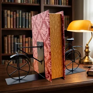 Lot de 2 serre-livres décoratifs en métal, design vélo vintage antique, pour la décoration des étagères de la maison et du bureau - Product Image 5