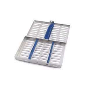 Casete de esterilización dental de acero inoxidable con soportes de silicona, bandeja autoclavable para instrumentos quirúrgicos, precio económico - Product Image 4