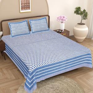 Parures de lit en coton imprimé personnalisées avec taies d'oreiller assorties, drap-housse imprimé en pur coton, literie d'hôtel, drap de lit durable - Product Image 1