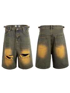 Jeans Cortos de Hombre, Diseño Personalizado de Fábrica, 100% Algodón, Estilo Urbano - Product Image 1