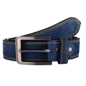 Cinturón casual de cuero para hombre, hecho a mano con doble costura, en colores vibrantes y tallas personalizadas. - Product Image 1