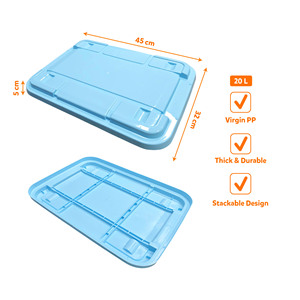 Boîte de rangement alimentaire en plastique hermétique de 20 L avec couvercle, bac de rangement empilable pour la cuisine, pour les produits secs et les pâtes - Product Image 6