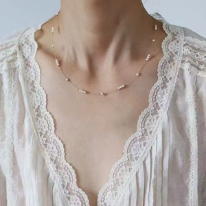 Collar de Perlas de Agua Dulce Akoya para Mujer, Diseño de Cielo Estrellado de Varias Capas, Moda Primavera/Verano, Estilo Coreano, Joyería, Cadena para Clavícula - Product Image 4