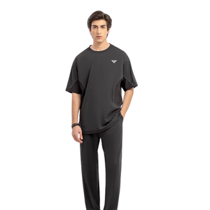 Men's Black Regular Fit Polyester/Cotton Logo <b>Pocket</b> <b>T</b>-<b>Shirt</b> Quick Dry Breathable Fabric Smart Casual Style Custom Brand - Product Image 1