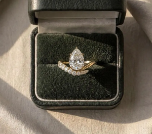 Bague de fiançailles de luxe en or plaqué avec diamant ovale de 3 carats cultivé en laboratoire, certifié IGI, E VVS2 VS1, ensemble pour mariage et anniversaire - Product Image 6