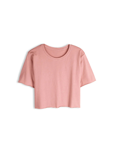 Women's Raw Edge Crop Top 100% Cotton Loose Fit Unfinished Hem T-<b>shirt</b> For Women <b>Y2K</b> Custom Logo Wholesale Streetwear Fashion - Product Image 4