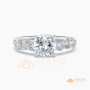 925 Silver Round Moissanite Engagement Ring Wide Band Wedding Ring Bridal Jewelry Gift for Women USA Luxury Sale - Product Image 5