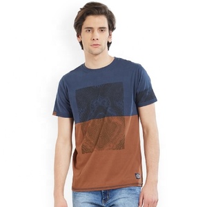 Nouveau t-shirt à manches courtes bleu élégant pour hommes mode tricoté 100% pur coton avec impression graphique personnalisée - Product Image 5