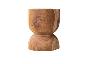 Tabouret de salon en teck d'inspiration scandinave avec finition écologique pour appartement, salon, villa et intérieurs commerciaux - Product Image 6