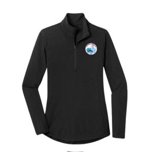 Sweat-shirt à col zippé léger pour femmes Jack and Jill, noir, demi-zip, respirant, vêtements de sport décontractés - Product Image 1
