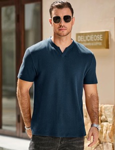 Camiseta de Punto Waffle a la Moda, Tejido Texturizado Premium, Fábrica de Ropa - Product Image 2