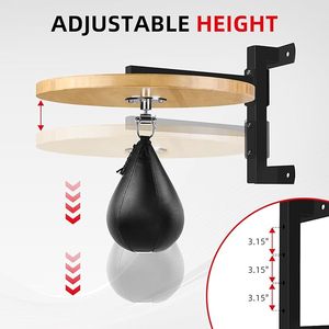 Plataforma para saco de boxeo de madera maciza con soporte ajustable y giros para entrenamiento de boxeo y ejercicios. - Product Image 1