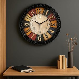 Vintage Double Face Metal Wall <b>Clock</b> Round <b>Battery</b> Powered Analog Hanging <b>Clock</b> 10 Inch for Living Room - Product Image 4