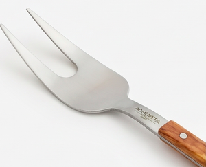 Ensemble cuillère et fourchette de service Acme avec manche en bois, en acier inoxydable, design minimaliste, compatible lave-vaisselle, pour la restauration et les événements - Product Image 3