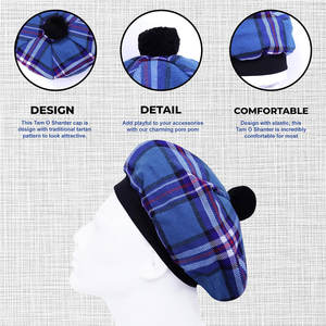 Gorro Tradicional Escocés de Lana Tam o' Shanter con Pompón, Tartán de Clan, Personalizado, Venta al Por Mayor - Product Image 3