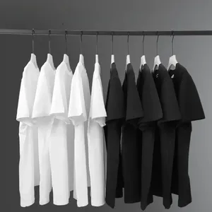 Men's <b>White</b> Short Sleeve O-Neck <b>T</b>-<b>Shirt</b> Regular <b>Fit</b> Casual Polyester Jersey Knitted Solid Color Blank Design Breathable 320g - Product Image 4