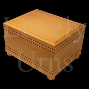 Urna funeraria horizontal de madera ranurada con acabado en roble para adultos, tamaño mediano, para guardar cenizas como recuerdo. - Product Image 4